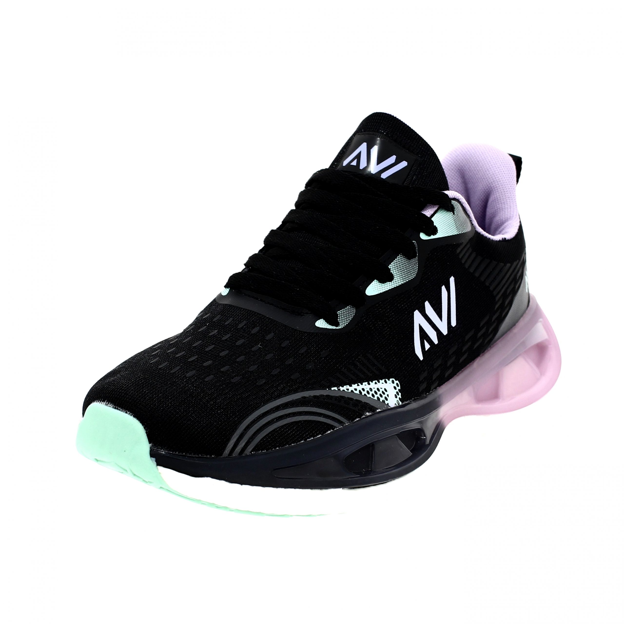 AVI Women Sports JOGGING Shoes Black Purple