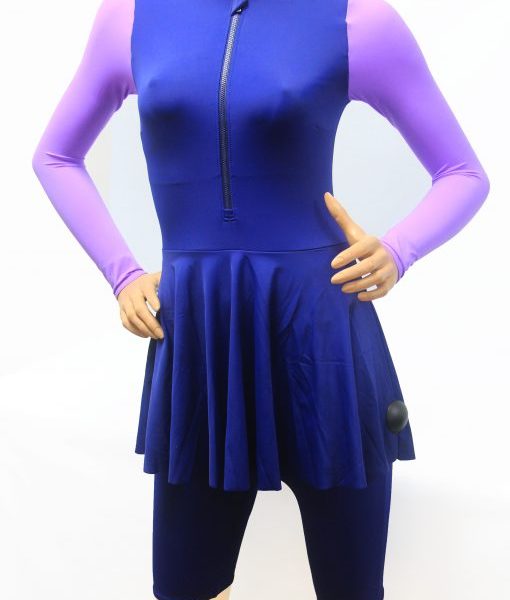 LADIES FRILL SWIM SUIT LONG SKIRT HARMONY BLUE