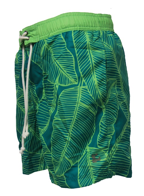 MEN’S BEACH SHORT GREEN LEAF PRINTED