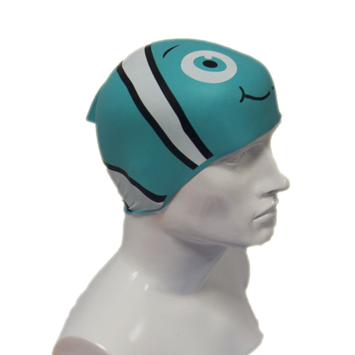 KIDS SWIM CAP FISH DESIGN FOR BOYS GIRLS