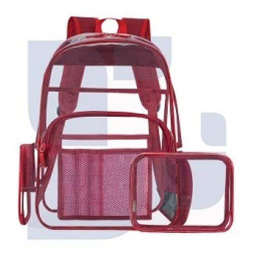CLEAR TRANSPARENT PVC MULTI-POCKETS BACKPACK